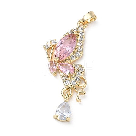 Brass Micro Pave Cubic Zirconia Pendants KK-A299-22G-02-1