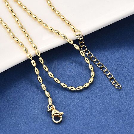 2.5MM Brass Oval Link Chain Necklaces NJEW-M108-20G-1