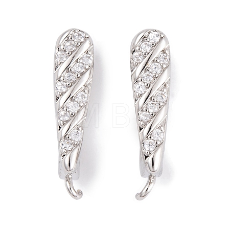 Rack Plating Brass Cubic Zirconia Hoop Earring Findings KK-S374-04P-02-1