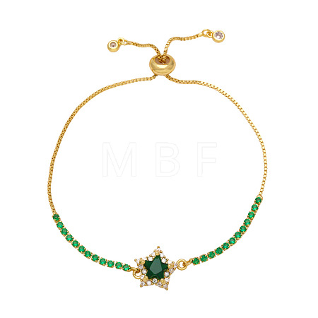 Adjustable Brass Box Chain Slider Bracelets WGB5F0D-03-1