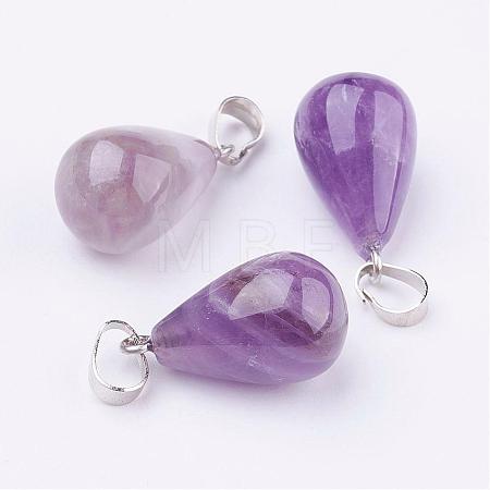 Natural Amethyst Pendants G-K187-04B-1