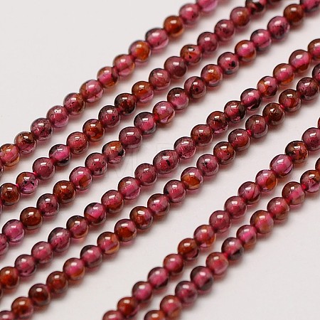 Grade AA Natural Gemstone Garnet Round Beads Strands G-A130-2mm-31-1