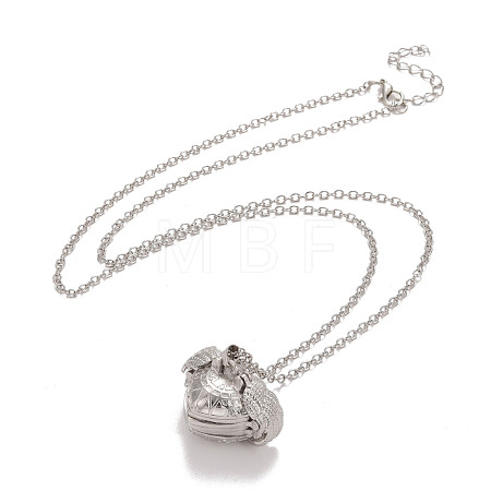 Alloy Multi Picture Photo Heart Locket Pendant Necklace for Women NJEW-M191-02P-1