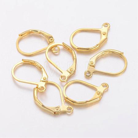 Brass Leverback Earring Findings KK-H670-G-NF-1