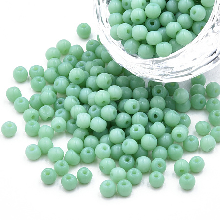 6/0 Imitation Jade Glass Seed Beads SEED-N004-006-15-1