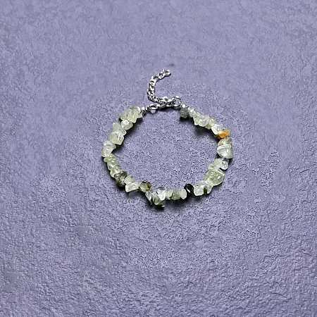 Natural Prehnite Chip Beaded Bracelets for Women IW6789-58-1