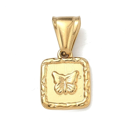 Textured 304 Stainless Steel Pendants STAS-D225-01G-1