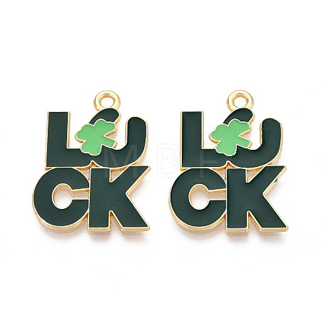 Saint Patrick's Day Alloy Enamel Pendants ENAM-T023-06B-1