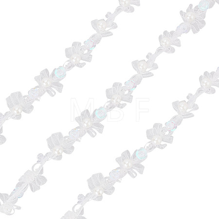 10 Yards Polyester Lace Trims SRIB-WH0011-102-1