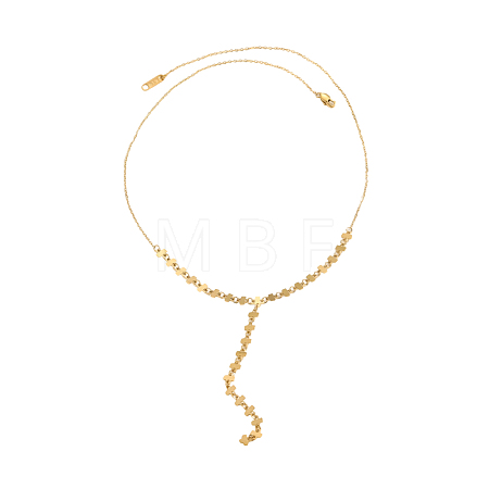 Rectangle 304 Stainless Steel Y-shaped Necklaces for Women STAS-OY013-89G-1
