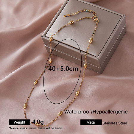 Vintage 304 Stainless Steel Oval Link Chain Necklaces VZ3032-6-1