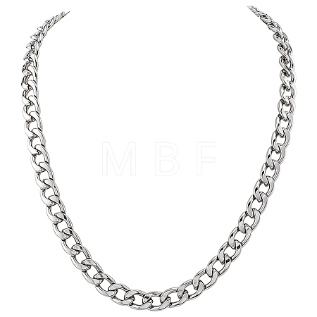 1Pc 304 Stainless Steel Cuban Link Chain Necklaces for Men Women NJEW-SP0001-23A-1