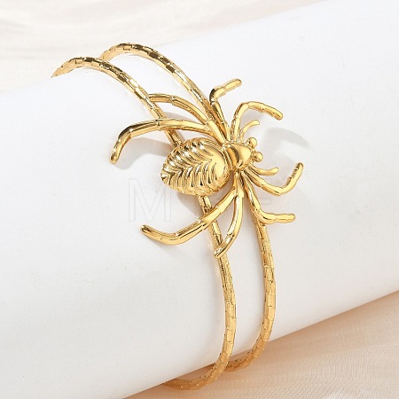 Halloween Spider 304 Stainless Steel Open Cuff Bangles SA-CBA0444-01G-1