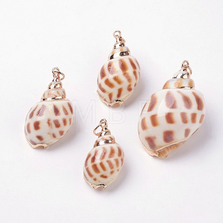 Electroplate Spiral Shell Pendants X-BSHE-L036-04-1