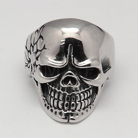 Unique Halloween Jewelry Skull Rings for Men RJEW-F006-130-1
