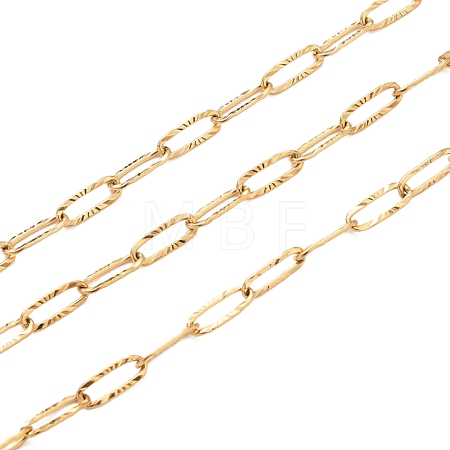 304 Stainless Steel Textured Paperclip Chains CHS-I009-01G-1