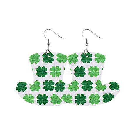 Saint Patrick's Day Imitation Leather Dangle Earrings FS-WG4E1C6-09-1