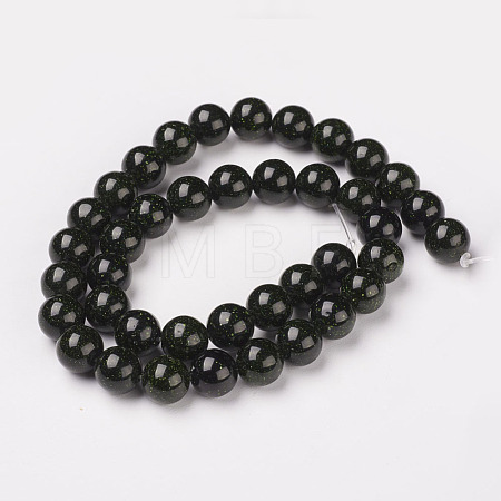 Synthetic Green Goldstone Beads Strands X-G-D169-02-8mm-1