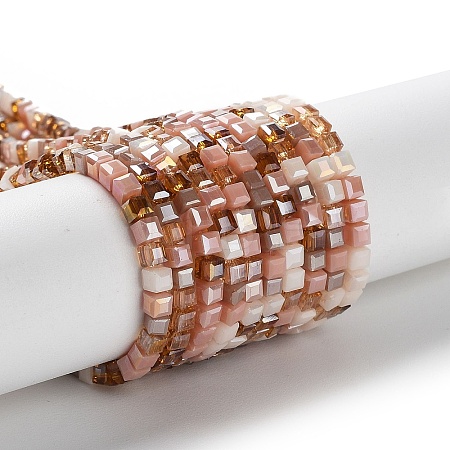 Gradient Color Electroplate Glass Bead Strands GLAA-E042-05-B06-1