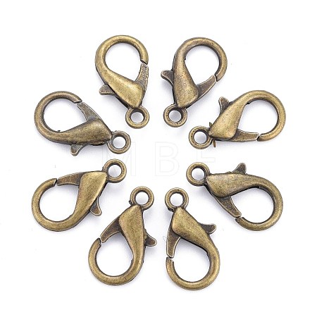Antique Bronze Tone Zinc Alloy Lobster Claw Clasps X-E107-AB-1