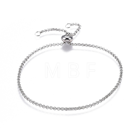 Tarnish Resistant Adjustable 304 Stainless Steel Slider Bracelets X-BJEW-L653-003P-1