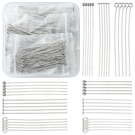 540Pcs 9 Styles 304 Stainless Steel Pin Sets STAS-FS0001-34-1
