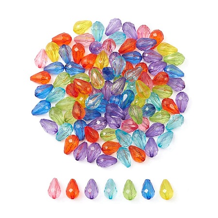 100Pcs Transparent Acrylic Beads MACR-YW0002-10-1