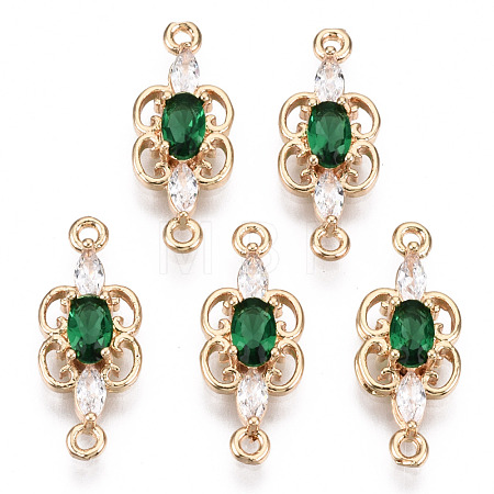 Brass Micro Pave Cubic Zirconia Links Connectors KK-R111-008-A01-1
