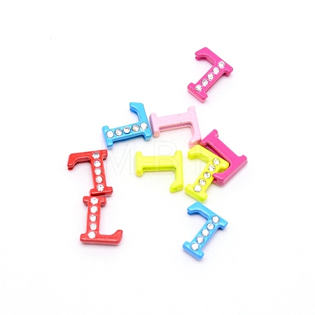 Rhinestone Slide Letter Charms RB-TAC0002-01L-1