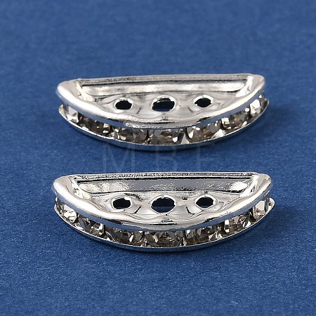Brass Crystal Rhinestone Spacer Bars RB-T019-02B-02S-1