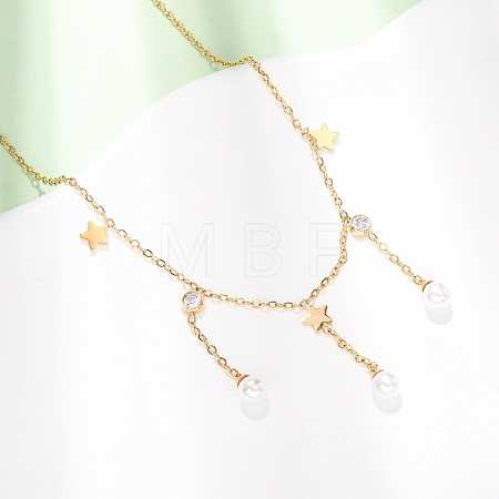 304 Stainless Steel Crystal Rhinestone Pendant Necklaces for Women NJEW-F378-01G-04-1