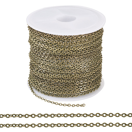 Brass Coated Iron Flat Cable Chains CH-TAC0007-01AB-1