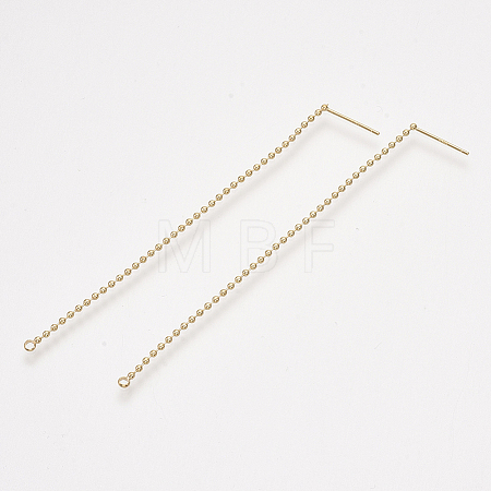 Brass Stud Earring Findings X-KK-T035-126G-1