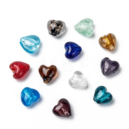 Handmade Silver Foil Glass Beads SLH12MMY-1-1