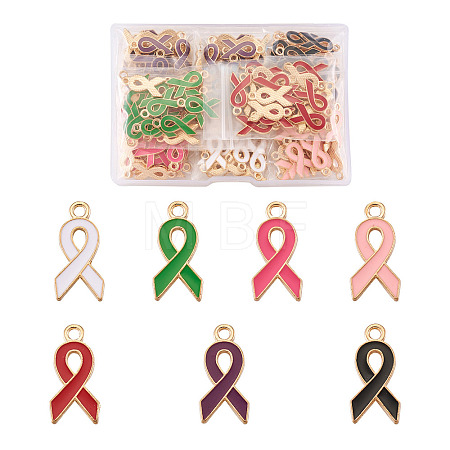 140Pcs 7 Colors Alloy Enamel Pendants ENAM-CD0001-13-1