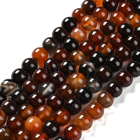 Natural Striped Agate/Banded Agate Beads Strands G-Z060-A01-B13-1