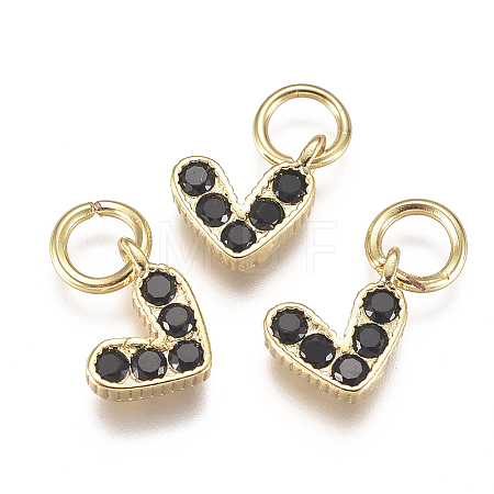 Brass Micro Pave Cubic Zirconia Charms LS-ZIRC-F111-08G-01-1