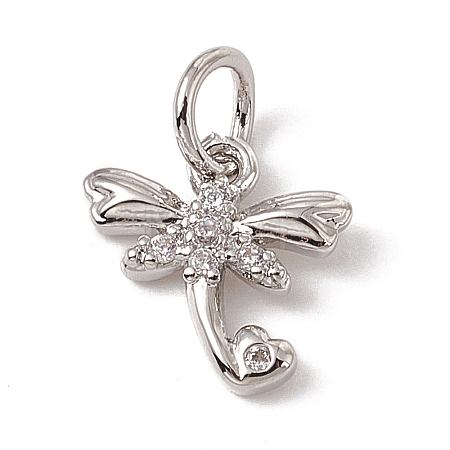 Brass Micro Pave Cubic Zirconia Charms ZIRC-F132-21P-1