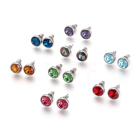 304 Stainless Steel Stud Earrings EJEW-F182-A-1