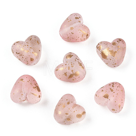 Transparent Frosted Spray Painted Acrylic Beads X1-FACR-TAC0004-02C-1