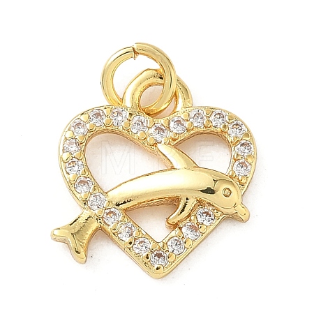 Brass Micro Pave Cubic Zirconia Charms LS-KK-I381-07G-04-1