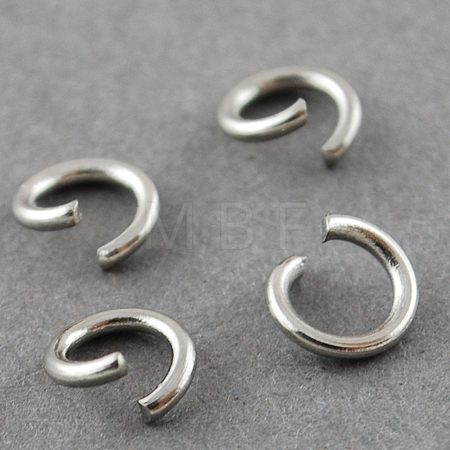 Tarnish Resistant 304 Stainless Steel Open Jump Rings A-STAS-R049-4x0.8mm-1