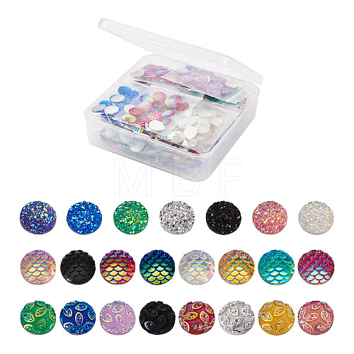 Fashewelry 460Pcs 23 Colors Resin Cabochons CRES-FW0001-01-1