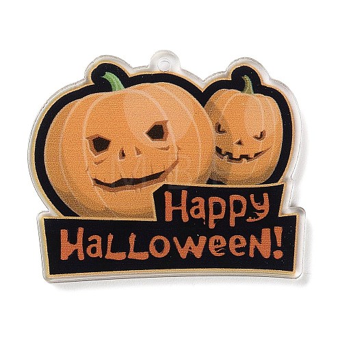 Halloween Theme Double Sided Printed Acrylic Pendants OACR-Z023-02C-1