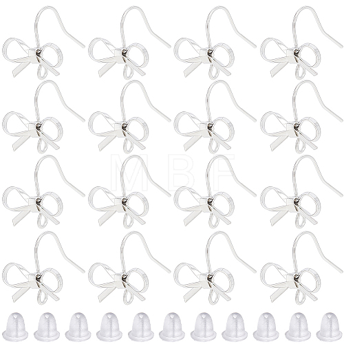 SOFPLATE 28Pcs Bowknot Shape Brass Earring Hook DIY-SP0001-06P-1