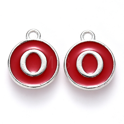 Platinum Plated Alloy Enamel Charms ENAM-S118-03O-P-1