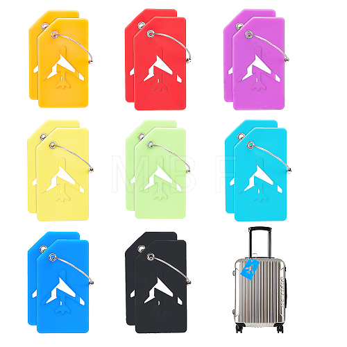 16 Sets 8 Colors PVC Plastic Luggage Bag Tags AJEW-CP0001-98-1