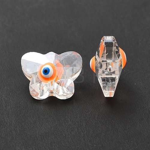 Evil Eye Glass Butterfly Beads G-P485-01B-1
