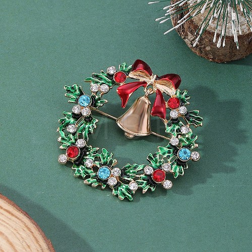 Christmas Wreath & Christmas Bell Enamel Pins WG06691-02-1