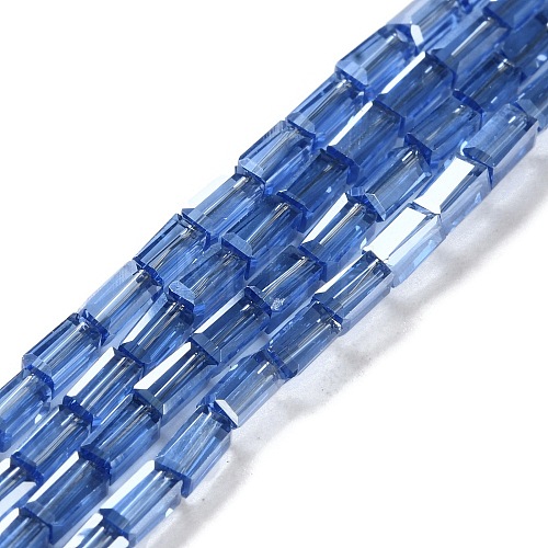 Electroplate Transparent Glass Beads Strands Pearl Luster Plated EGLA-H106-01A-PL07-1